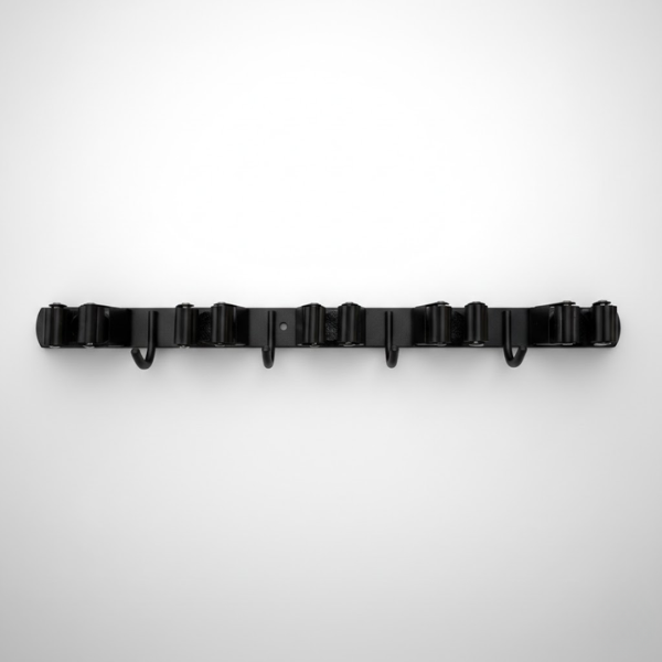 Bezemhouder Karin - 4 haken & 5 houders - RVS