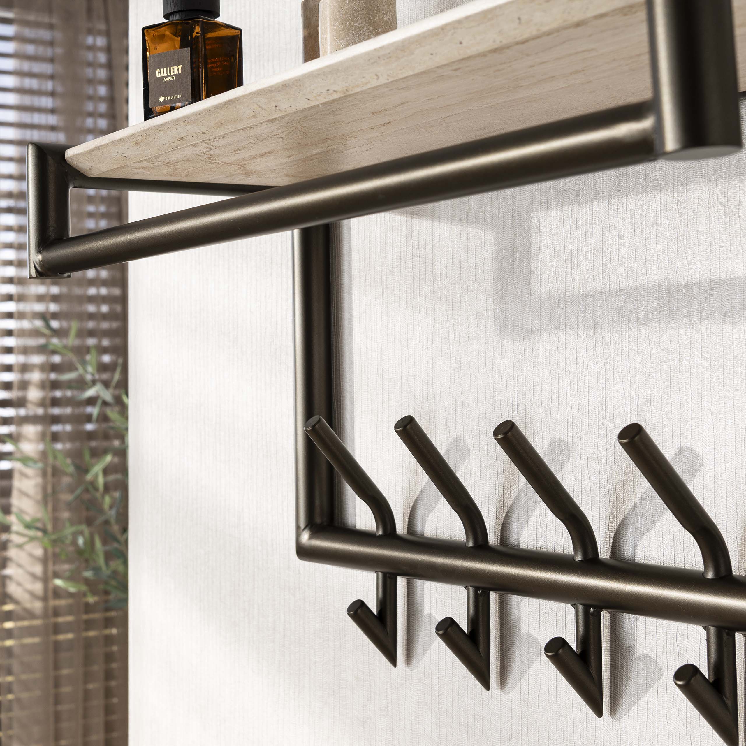 Kapstok Barry met roede en hoedenplank 10 haken - Afbeelding 4